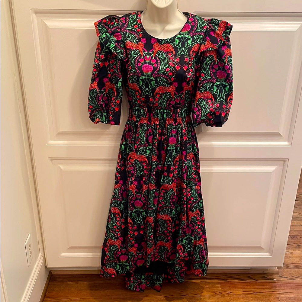 Emily McCarthy Iris dress in lounging leopard print sz xs